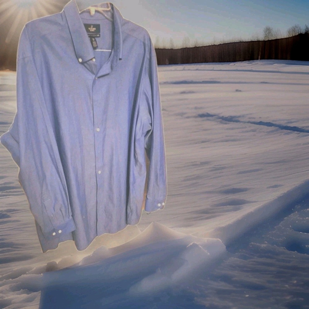 Buttoned Down XL (19 1/2‎ 37) Sky  Blue Mens Tailored  Long Sleeve Shirt O045